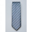 Cravata gri cu dungi albastre si albe Gri