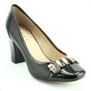 Pantofi Epica negri, din piele naturala, cu toc de 7.5 cm