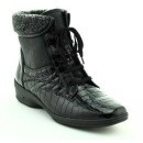 Ghete Ara Bozen negre, din piele croco, imblanite