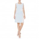 Rochie Modas albastra fara maneci din bumbac R301
