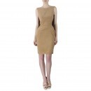 Rochie bej cu maro din stofa A901
