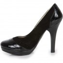 Pantofi negri cu toc inalt din piele lac model PP-3301