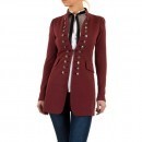 Sacou dama casual, bordo, inspirat de stilul militaresc