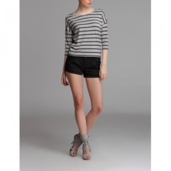 Bluza cu dungi si maneca 3/4 - Gri dark SBD0376ST