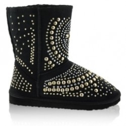 Cizme stil UGG Emma Negru 3253-STK