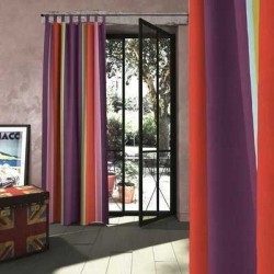 Draperie fente cu dungi din bumbac