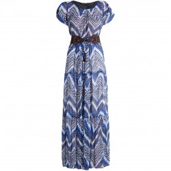 Rochie albastra din voal model Camelia